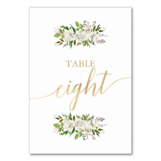 Antieke Tuin | Bloemkaart voor TROUWTAFEL in GOUD  Kaart (Achterkant)