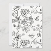 Antieke Tuin Crest Zwart Witte Uitnodiging (Achterkant)