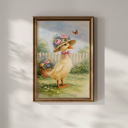 Antieke Tuin Eend Poster
