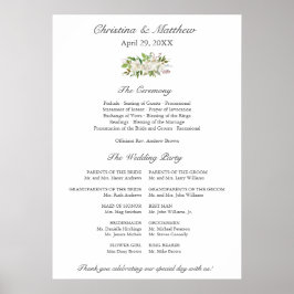 Antieke Tuin | Elegant Huwelijksceremonieprogramma Poster