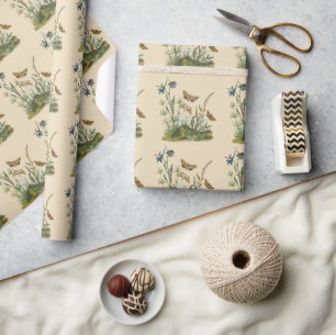 Antieke Tuin Insecten, Vlinders, Rups Cadeaupapier