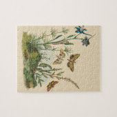 Antieke Tuin Insecten, Vlinders, Rups Legpuzzel (Horizontaal)