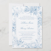 Antieke Tuin Romantische Blauwe Toile Klassieke Tr Kaart (Voorkant)