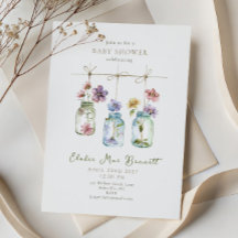Antieke Tuin Wilde Bloem Glazen Baby Shower