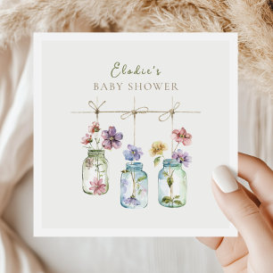Antieke Tuin Wilde Bloem Glazen Baby Shower Servet