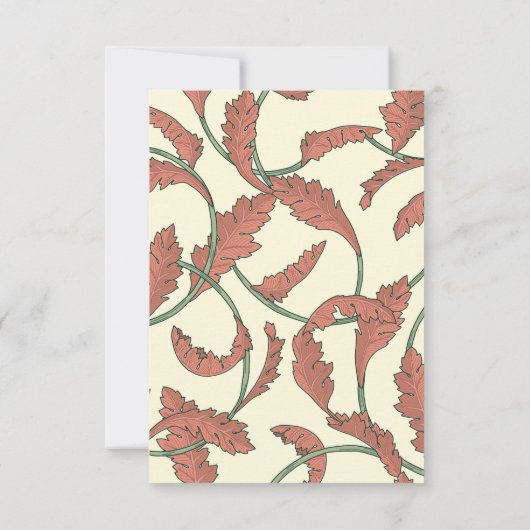 Antieke Tuinblad Bruiloft RSVP Kaartje (Achterkant)