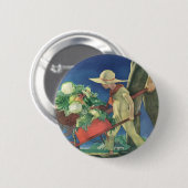 Antieke Tuinieren Kind; Oorlogstuin Ronde Button 5,7 Cm (Voorkant /achterkant)