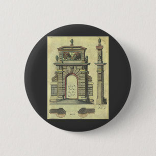 Antieke Tuinpoortboog, Renaissancearchitectuur Ronde Button 5,7 Cm