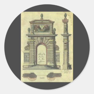 Antieke Tuinpoortboog, Renaissancearchitectuur Ronde Sticker