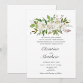 Antieke tuinvase witte bloemen elegante bruiloft kaart (Voorkant / Achterkant)