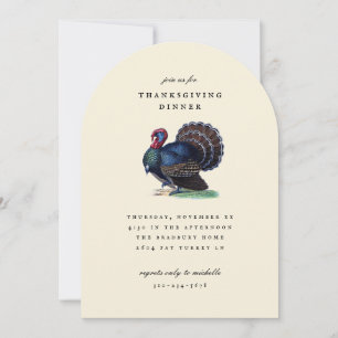 Antieke Turkije Illustratie Thanksgiving Dinner Kaart