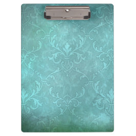 Antieke turquoise damast teal vintage patroon klembord
