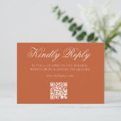 Antieke Tuscane Tuinbruiloft QR Code RSVP Kaart (Staand voorkant)
