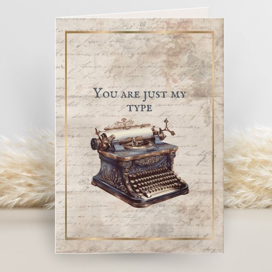 Antieke typemachine Jij bent mijn type Valentijn Kaart