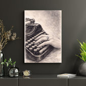 Antieke typemachine met diamanten ring – Romantisc Poster