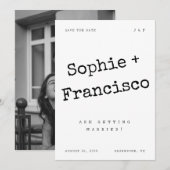 Antieke typemachine Retro typografie Unieke bruilo Save The Date (Voorkant / Achterkant)