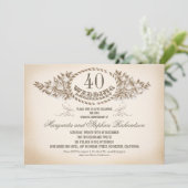 antieke typografie jubileum uitnodigingen (Staand voorkant)