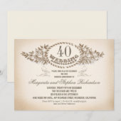 antieke typografie jubileum uitnodigingen (Voorkant / Achterkant)