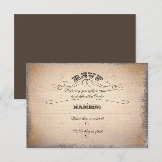 antieke typografie RSVP (Voorkant / Achterkant)