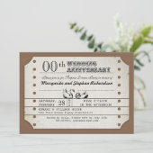 antieke typografische ticket jubileum uitnodiging (Staand voorkant)