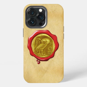 ANTIEKE UIL GOUD GEEL RODE WAX ZEGEL perkament Cas iPhone 13 Pro Hoesje