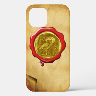 ANTIEKE UIL GOUD GEEL RODE WAX ZEGEL perkament iPhone 12 Hoesje