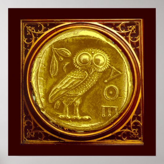 ANTIEKE UIL GOUDEN MUNT POSTER (Voorkant)
