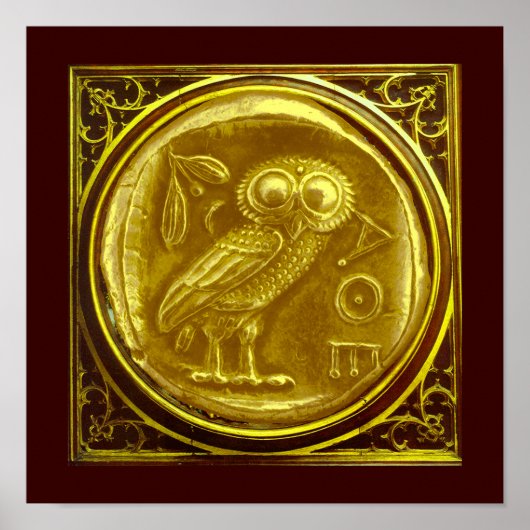 ANTIEKE UIL GOUDEN MUNT POSTER (Voorkant)