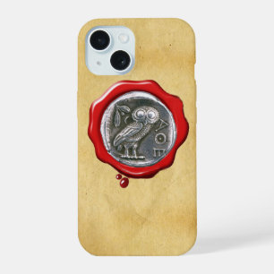 ANTIEKE UIL ZILVEREN RODE WAX ZEGEL Perkament iPhone 15 Case