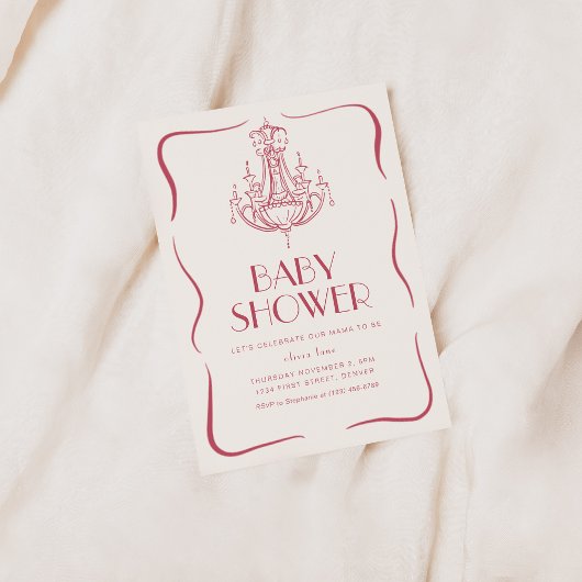 Antieke uitnodiging voor een roze babyshower