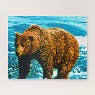 Antieke USA Alaska bruine beer Legpuzzel