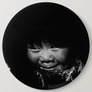 Antieke USA Alaska eskimo kind Ronde Button 6,0 Cm