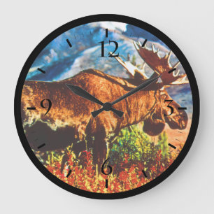 Antieke USA Alaska mannetjes eland Grote Klok