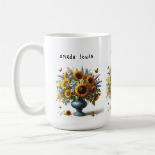 antieke vaas met bloemen bedrijfsnaam Mok