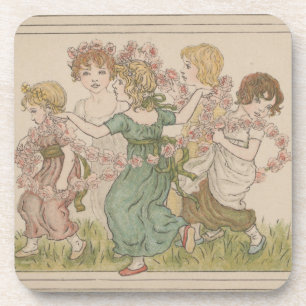 Antieke Valentijnkaart, Kate Greenway, ca. 1880 Bier Onderzetter