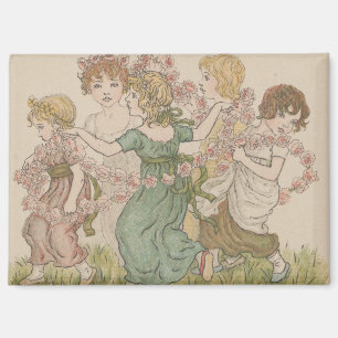 Antieke Valentijnkaart, Kate Greenway, ca. 1880 Magneet