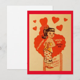 Antieke Valentijnsdag Corset Meisje Feestdagenkaart