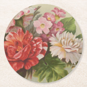 Antieke Valentijnsdag, L. Prang & Co., 1882 Ronde Kartonnen Onderzetter