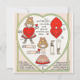 Antieke Valentijnsdag papieren poppen kunstkaart Kaart