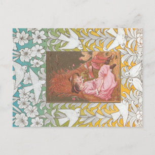 Antieke Valentijnskaart uit het Victoriaanse tijdp Briefkaart