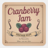 Antieke veenbesjam pot label sticker (Voorkant)