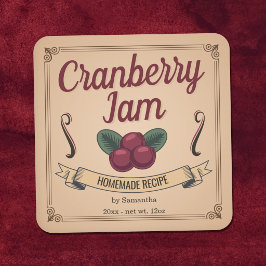 Antieke veenbesjam pot label sticker