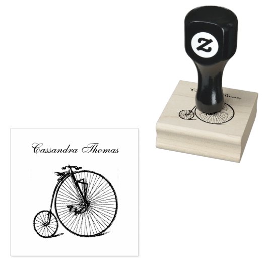 Antieke Velocipede Penny Farthing Fiets Bicycle Bi Rubberstempel (Gestempeld)