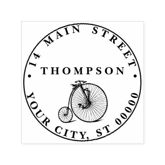 Antieke Velocipede Penny Farthing Fiets Bicycle Bi Zelfinktende Stempel (Design)