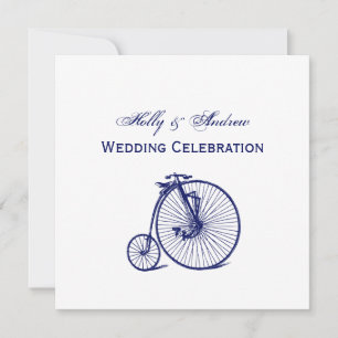 Antieke Velocipede Penny Farthing Fiets Blauwe Kaart