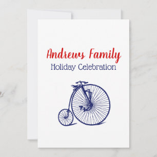 Antieke Velocipede Penny Farthing Fiets Blauwe Kaart