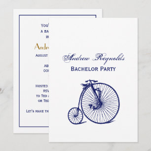 Antieke Velocipede Penny Farthing Fiets Blauwe Kaart