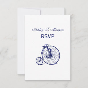 Antieke Velocipede Penny Farthing Fiets Blauwe RSVP Kaartje