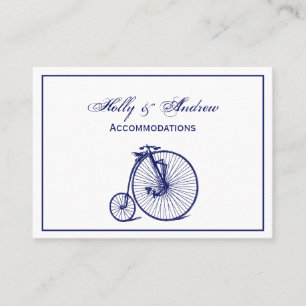 Antieke Velocipede Penny Farthing Fiets Blauwe Visitekaartje