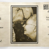 Antieke Verhaalboek Stijl Foto 75ste Verjaardag Drieluik Uitnodiging (Binnenkant midden)